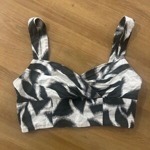 Banana Republic Linen Blend Print Crop Top Size 8